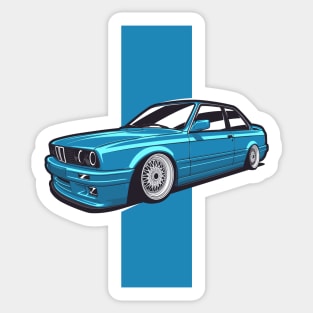 Blue E30 Coupe Classic Sticker